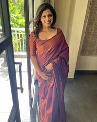 Admiring Maroon Color Jacquard Silk Saree