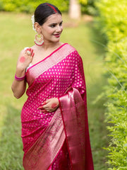 Ceremony Wear Pink Color Jacquard Silk Saree