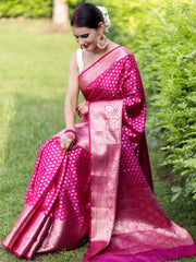 Ceremony Wear Pink Color Jacquard Silk Saree