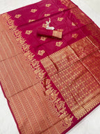 Wedding Celebrations Maroon Color Banarasi Saree