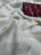 Pure Viscose Georgette Saree with Sequins Butti Work