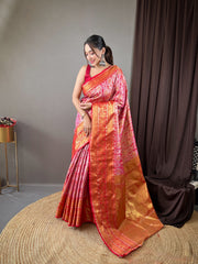 Classic kanjivaram Silk Pink Color Saree