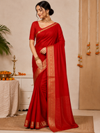 Elegant Pure Ho Silk  Zari Border Saree