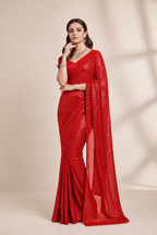 Sparkle Bollywood Georgette Saree with Bangalore Silk Blouse