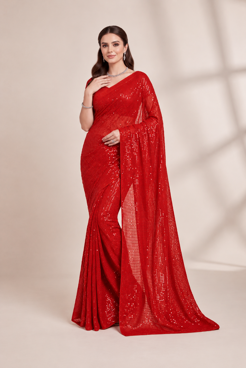 Sparkle Bollywood Georgette Saree with Bangalore Silk Blouse
