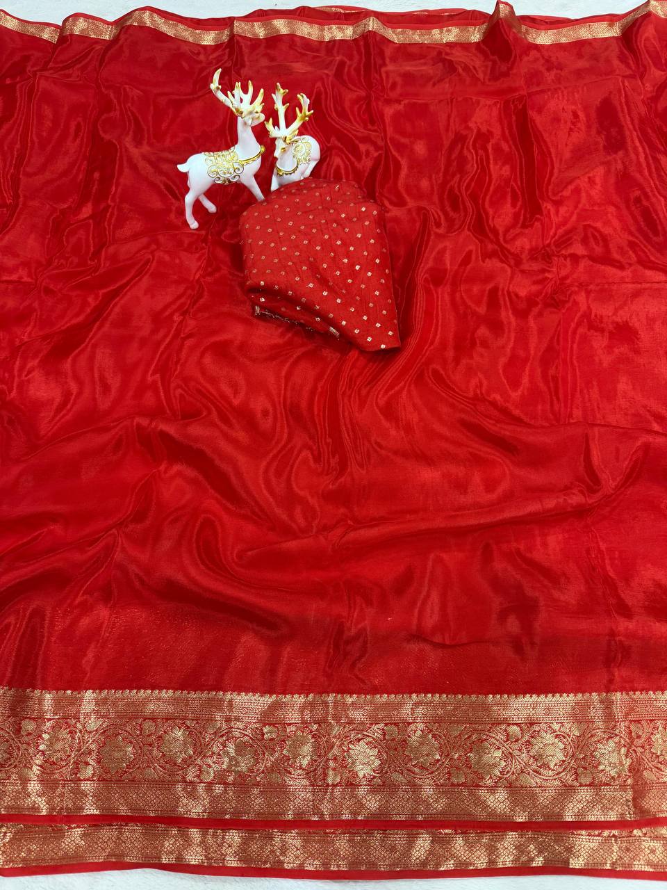 Elegant Pure Ho Silk  Zari Border Saree