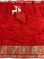Elegant Pure Ho Silk  Zari Border Saree