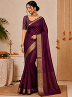 Elegant Pure Ho Silk  Zari Border Saree